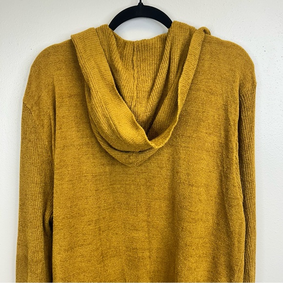 Tranquil & True Mustard Yellow Soft Hooded Cardigan Pockets L/XL Comfy Casual - Picture 9 of 10